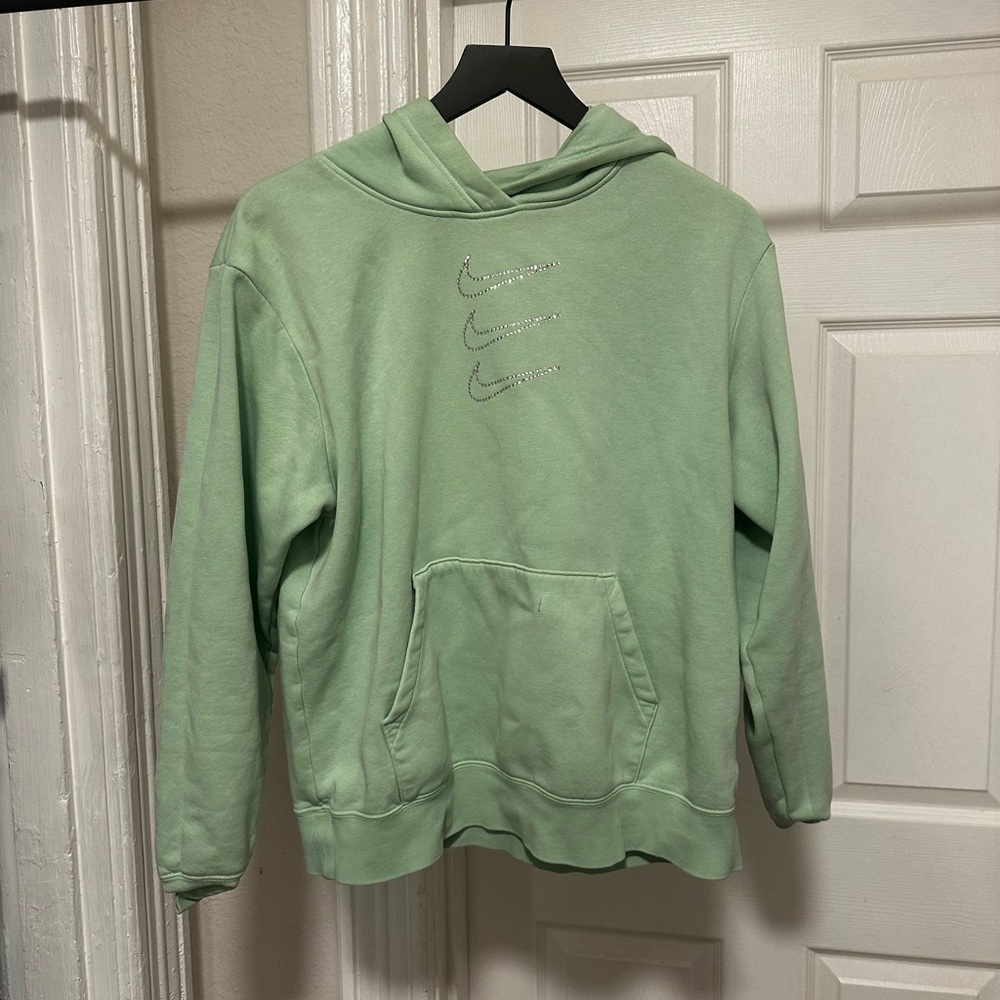 Nike Mint Green Hoodie with Silver Accents